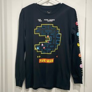 Pac-Man full sleeve t shirt pacman graphic tee size S